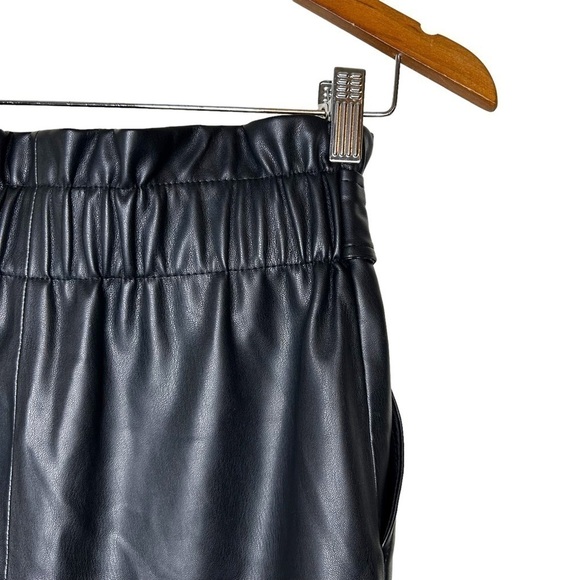 Zara Faux Leather Paper Bag Tie Waist Shorts - Picture 7 of 13